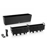 Velvet watering plant pot Supreme, length 75cm stone grey